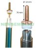 Vastag vákuumcső 70x1800 napkollektorhoz kompletten, heat-pipe csővel együtt, 14 mm átmérőjű fejjel.
