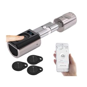   Intelligens hengerzár alkalmazással, ujjlenyomat leolvasóval transzponderrel 50-100 mm vastag ajtóhoz, IP44