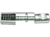 Intelligent cylinder lock with application, transponder and numerical code for doors with a thickness of 70-125 mm