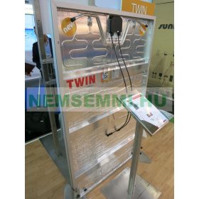   Hibrid napelem - 340W napelem és síkkollektor egyben! A síkkollektor hűti a napelemet a nagyobb teljesítrményért, közben melegvizet készít