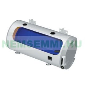   Fekvő 125 literes melegvíz tároló 1 hőcserélős napkollektorhoz palást hőcserélő jobb oldali bekötés. 5 év garancia. Vízszintes fali bojler használati melegvízhez