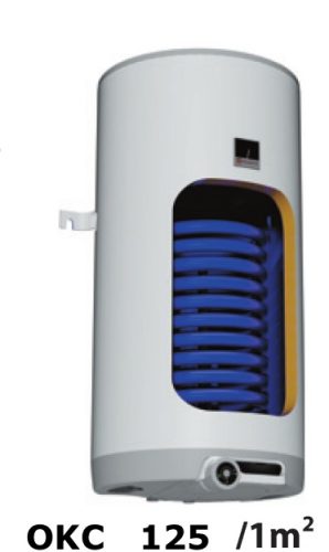 125 liter wall storage 1 m² heat exchanger + 2.2 kW heating pad Drazice 5 year warranty. Domestic hot water indirect storage, boiler also for solar collectors