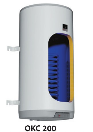 200 liter wall storage 1 heat exchanger 0.68 m2 + 2.2 kW heating element. 5 year warranty. Domestic hot water indirect storage, boiler also for solar collectors