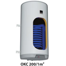   200 literes fali tároló 1m² hőcserélő + 2,2 kW fűtőbetét Drazice 5 év garancia. Használati melegvíz indirekt tároló, bojler napkollektor számára is