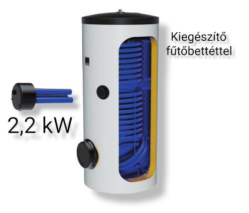 200-liter storage tank Drazice with two heat exchangers + 2.2 KW heating insert domestic hot water indirect tank for solar collector, heat pump