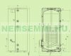 200 liter standing 1 heat exchanger, without electric heater, domestic hot water indirect storage, 5-year warranty. Also for solar collector system, with side cleaning opening