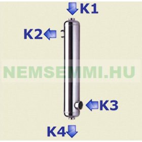 Nordic hengeres hőcserélő 61kW, medence fűtésre, titánium, 70m3 medencéig javasolt