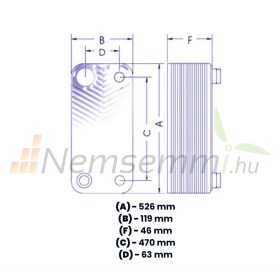   Gáz-folyadék hőcserélő Freon hőcserélő 16 lemezes Ba-68-16-F hűtőközegekhez 1,090m²