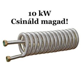   Hőcserélő 10 kW Csináld magad! DN12 inox bordás csőből, 1/2" csatlakozóval házilag elkészíthető rozsdamentes 0,5 m² hasznos felület