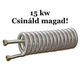   Hőcserélő házilag 15 kW Csináld magad! DN12 inox bordás csőből, 1/2" csatlakozóval. 0,76 m² hasznos felület
