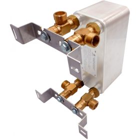   Lemezes hőcserélő tartókonzol, kompatibilis minden 3/4"-os bekötéssel rendelkező hőcserélővel