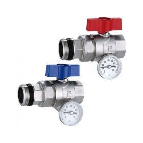   Elzárószelep készlet hőmérővel 1" DN25 golyóscsap hőmérővel hőmérsékletmérővel ellátott szelep