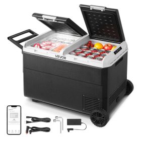   95 literes kompresszoros autós hűtőláda kétzónás hordozható hűtő-fagyasztó 12/24V DC és 230V AC csatlakozással