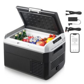   25 literes kompresszoros autós hűtőláda 12/24V és 230V, alkalmazásvezérléssel hűtés -20 °C-ig