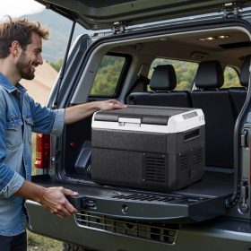   25 literes kompresszoros autós hűtőláda 12/24V és 230V, alkalmazásvezérléssel hűtés -20 °C-ig