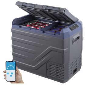   40 literes kétzónás egyoldali vezérlésű kompresszoros autós hűtőláda hordozható hűtőszekrény fagyasztó - NLD55