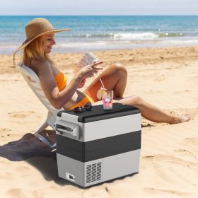   Kétzónás egyoldali vezérlésű, kompresszoros 52 literes autós hűtőláda hűtés és fagyasztás - BCD52