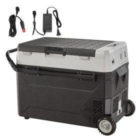 38 literes Gurulós autós hűtőláda kétzónás kompresszoros mini fagyasztó 12/24V -20 °C-ig