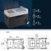 38 literes Gurulós autós hűtőláda kétzónás kompresszoros mini fagyasztó 12/24V -20 °C-ig