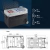 53 literes gurulós kompresszoros hűtőláda autóba kétzónás elektromos mini fagyasztó 12/24V -20 °C-ig