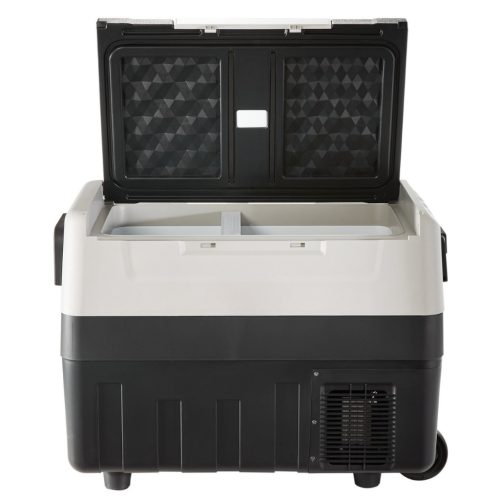 45 literes kompresszoros, gurulós autós hűtőláda kétzónás elektromos mini fagyasztó 12/24V -20 °C-ig
