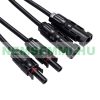 Solar panel twin connector set MC4, common, distribution connector pair 1000V maximum voltage and 30A maximum current. 
