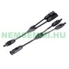 Solar panel twin connector set MC4, common, distribution connector pair 1000V maximum voltage and 30A maximum current. 