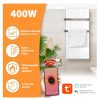 Infravörös törölközőszárító 400W fürdőszobai fűtőpanel 48x100cm üveg infrapanel Wifi vezérléssel 