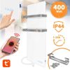 Infravörös törölközőszárító 400W fürdőszobai fűtőpanel 48x100cm üveg infrapanel Wifi vezérléssel 