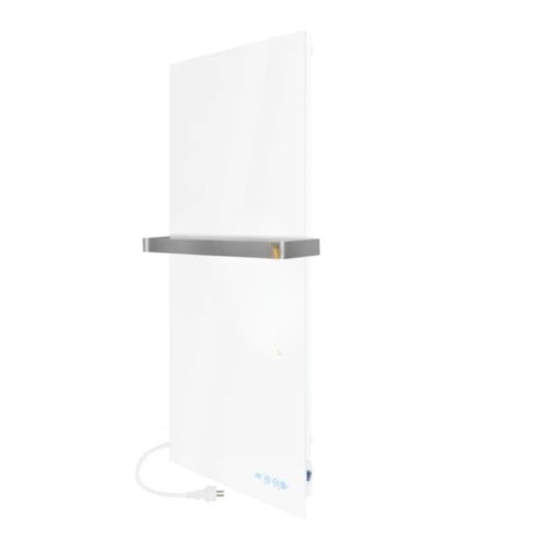 Infravörös törölközőszárító 600W fürdőszobai fűtőpanel 58,5x110cm üveg infrapanel Wifi vezérléssel