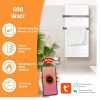Infravörös törölközőszárító 600W fürdőszobai fűtőpanel 58,5x110cm üveg infrapanel Wifi vezérléssel