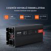 12V 230V 3000W tiszta szinuszos inverter LCD kijelzővel, USB és Type-C csatlakozóval távirányítóval közepes méretű háztartási gépekhez