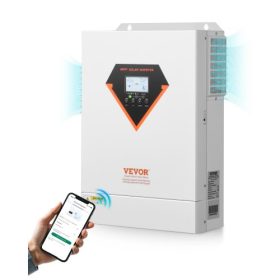   Hibrid napelemes inverter 48V 230V rendszerhez 6000W teljesítménnyel, 120A MPPT töltésvezérlővel, tiszta szinuszú, off-grid rendszerhez