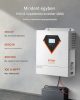 Hibrid napelemes inverter 24V 230V rendszerhez 3500W teljesítménnyel, 100A MPPT töltésvezérlővel, tiszta szinuszú, off-grid rendszerhez