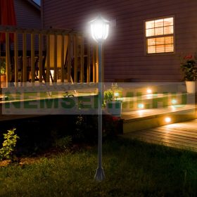   Napelemes kandeláber kerti lámpa világítás 177 cm lámpa rozsdamentes acél