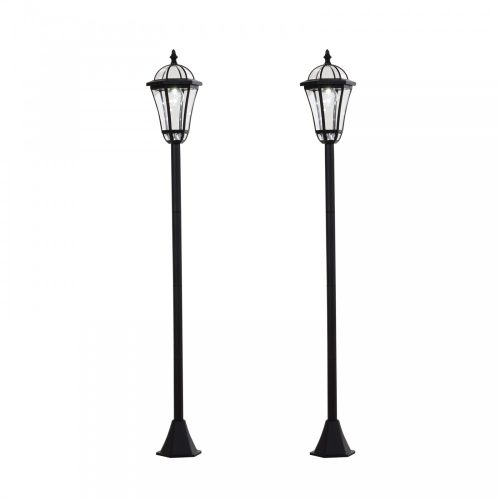 Solar candelabra garden lamp lighting 2 LED lamps stainless steel