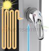 Solar kerti zuhany, 35L, ezüst-fekete, lábzuhannyal és esőztető fejjel, PVC és krómozott ABS