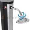 Solar kerti zuhany, 35L, ezüst-fekete, lábzuhannyal és esőztető fejjel, PVC és krómozott ABS