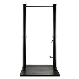   Prémium kerti szolár zuhanykapu 40 literes fekete, lábmosócsappal, PVC tartályos kivitel