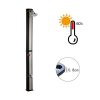 Szolár kerti zuhany 60 liter, nikkel-fekete szín, lábmosócsappal és esőztető fejjel, PVC és szálcsiszolt nikkel