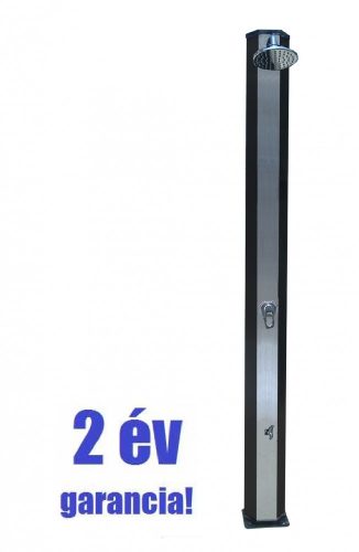 DeLuxe aluminum solar shower 2 year warranty! 30 liter, elegant, mixing tap and foot washing tap. Its body is made of even more durable aluminum instead of plastic