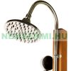 Garden shower hardwood design. Sauna real wooden shower in an elegant design.