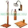Garden shower hardwood design. Sauna real wooden shower in an elegant design.