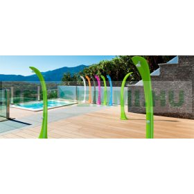   Design kerti zuhany luxus színes szolár zuhanyzó lila 32 literes, lábmosó csappal és keverőcsappal