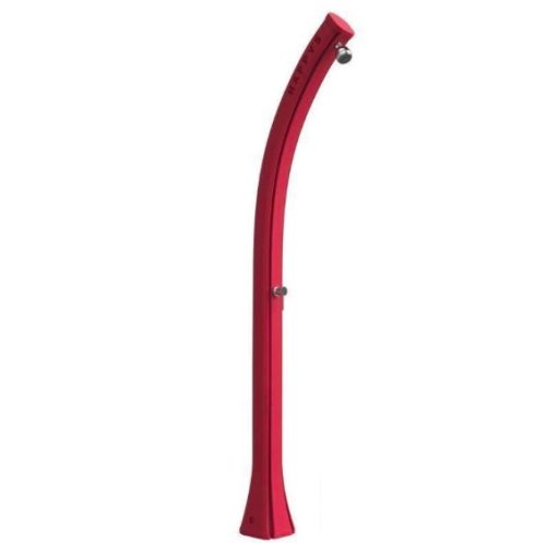 Colorful curved garden shower 2 year warranty red solar shower 28 liters with mixer tap