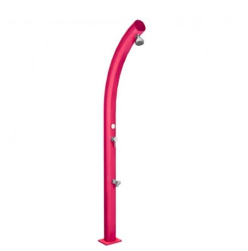 Design garden shower luxury pink solar shower 25 liters with foot washing tap and mixing tap