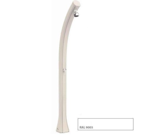 Colorful curved garden shower 2 year warranty white solar shower 28 liters with mixer tap