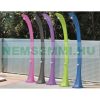 Design garden shower luxury colored solar shower green 32 liters, with foot washing tap and mixing tap