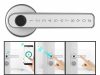 Smart door handle silver smart door handle with fingerprint scanner, PIN code for 35 - 55 mm door