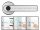 Smart door handle silver smart door handle with fingerprint scanner, PIN code for 35 - 55 mm door